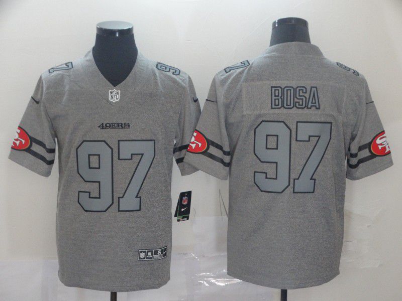 Men San Francisco 49ers #97 Bosa Grey Retro Nike NFL Jerseys